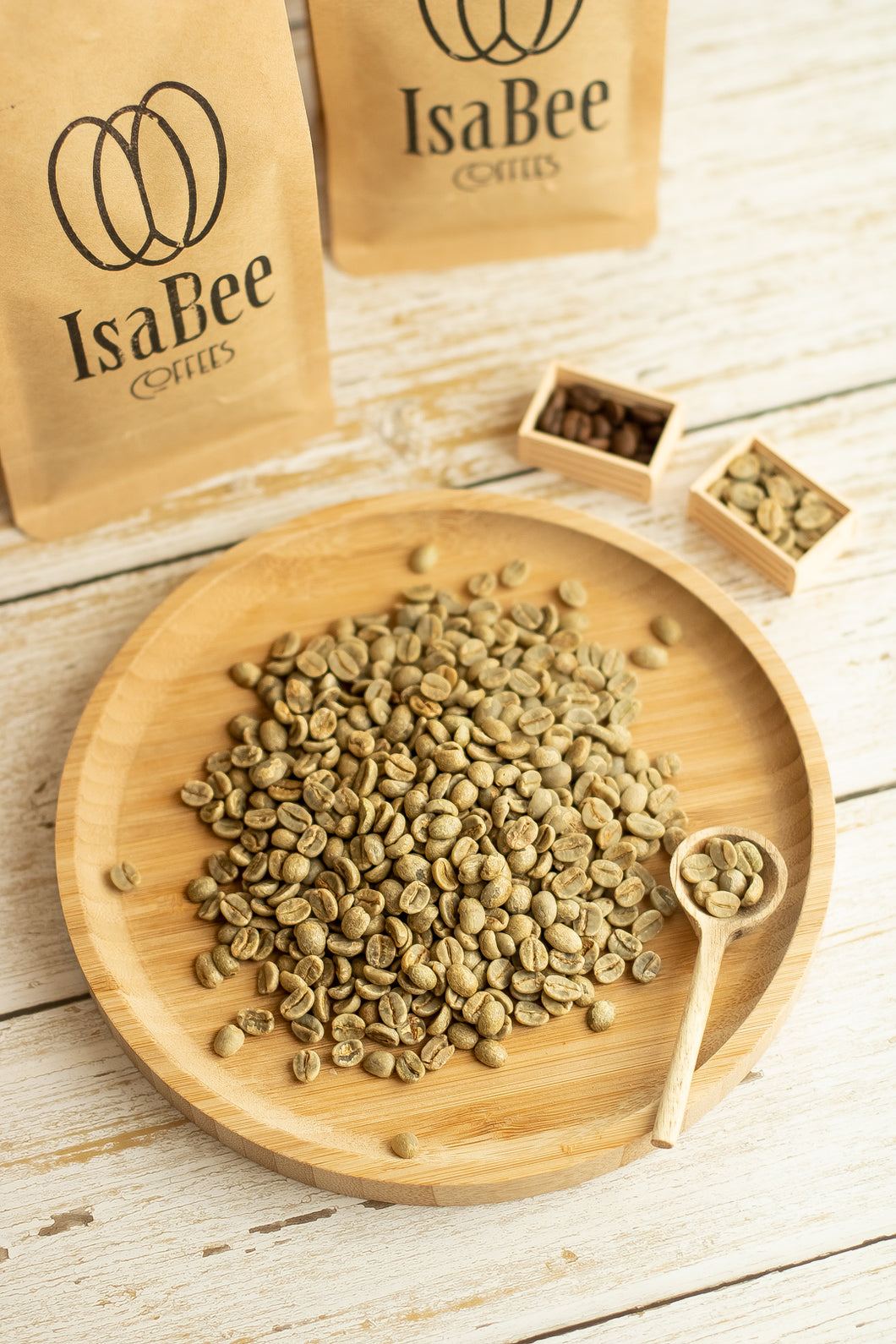 Coffee, raw, green, for home roasting
